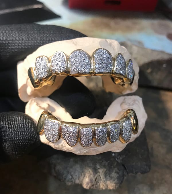 Diamond Studded Gold Cap